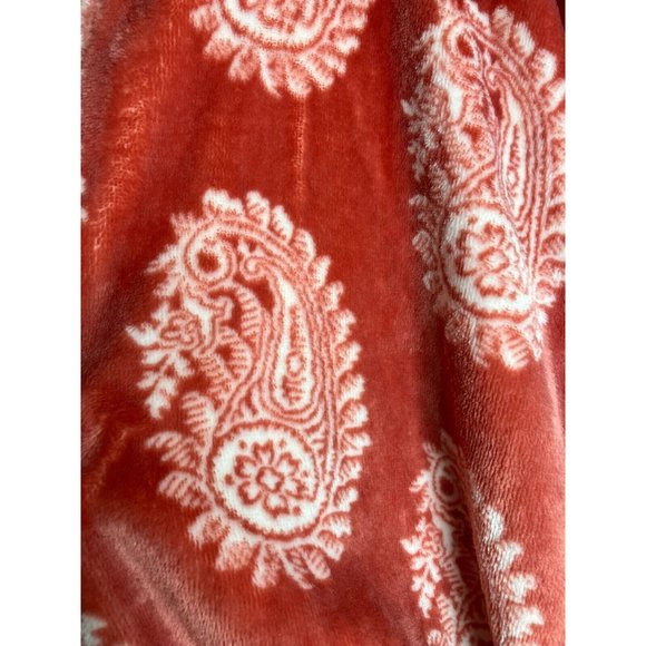 World Market Plush Bathrobe Women's O/S One Size Paisley - Picture 4 of 7